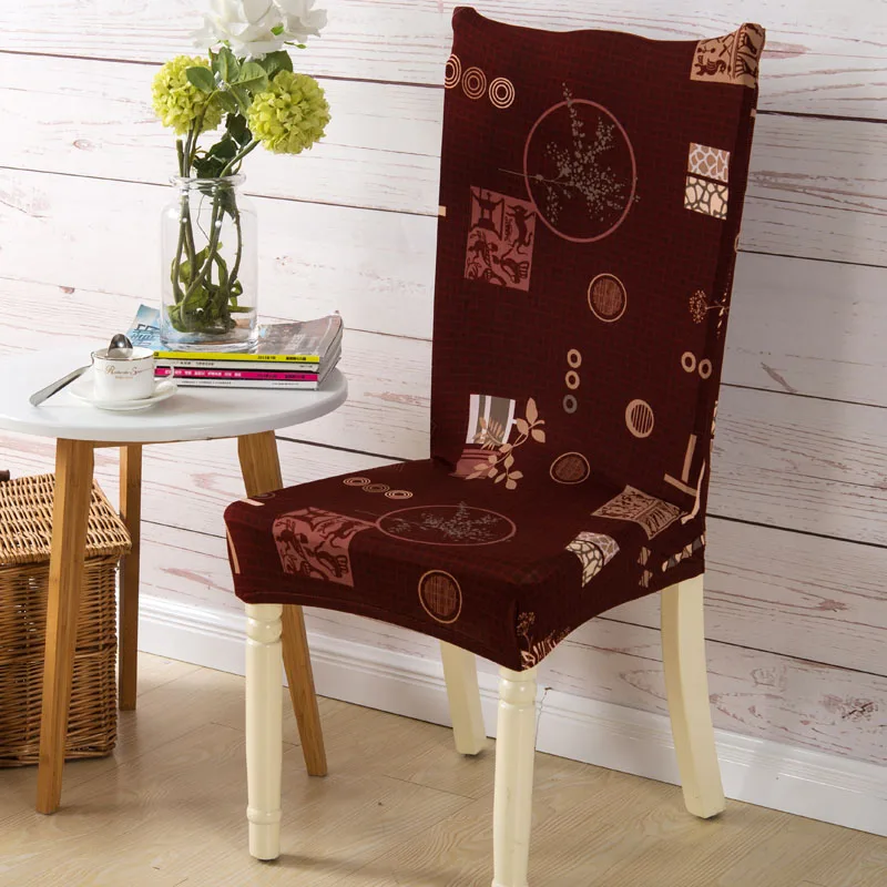 Классические растения кофе магазин чехлы для стульев полиэстер с геометрическим