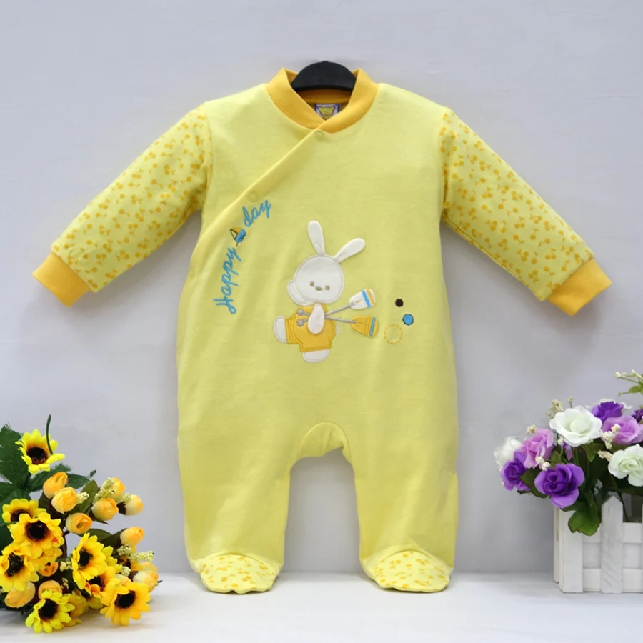 2021 Little Q pure cotton newborn spring autumn clothes one piece footies baby boy infant underwear four color clothing |