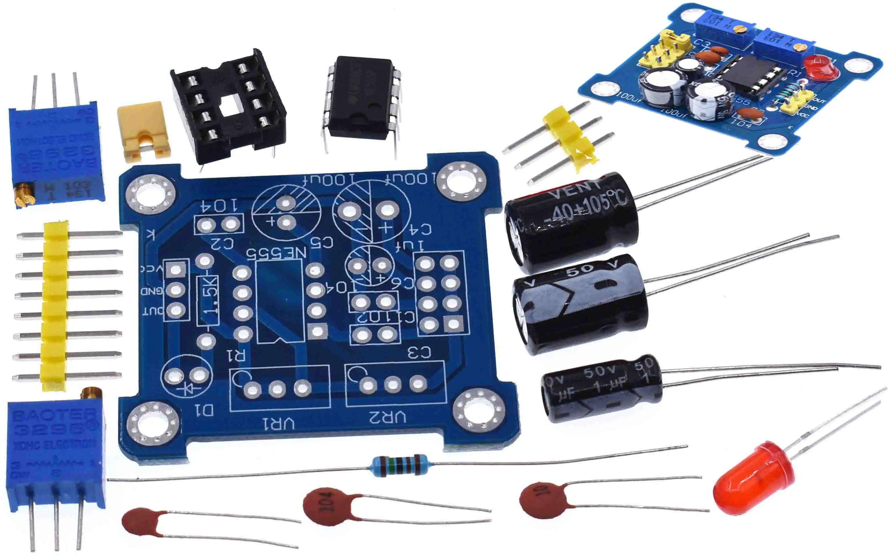 NE555 Pulse Generator Starter Duty Cycle and Frequency Adjustable Module DIY Kit Oscillator Square Wave Signal | Электронные