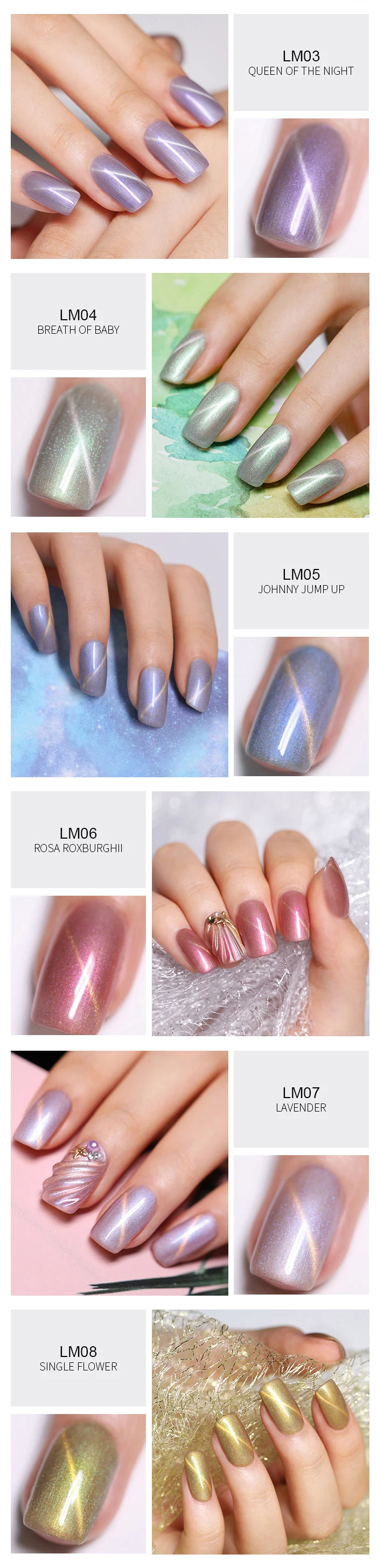 BORN PRETTY Shell Гель-лак для ногтей с эффектом «кошачий глаз» 3D Магнитный Блеск УФ Гель-лак для ногтей замачиваемый гель лак для ногтей