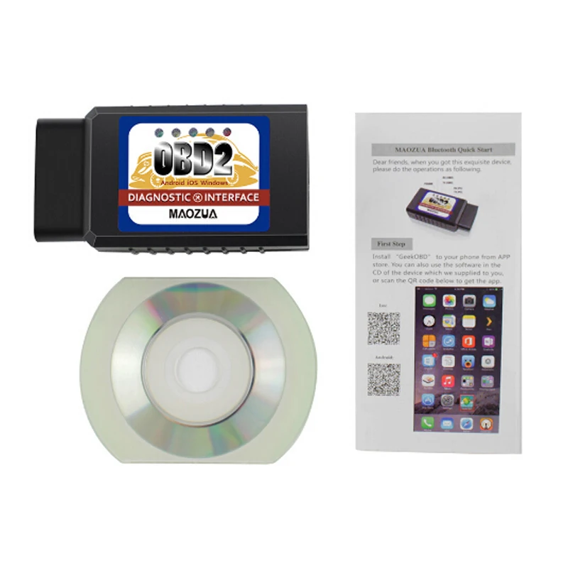 Считыватель кодов Maozua OBD2 ELM327 Bluetooth V1.5 для iPhone Android OBDII сканер автомобиля OBD 2 ELM 327 в 1