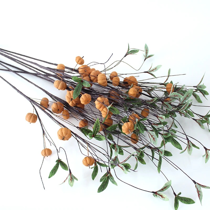 Искусственная тыква на Хэллоуин филиал осень искусственные листья вечерние DIY