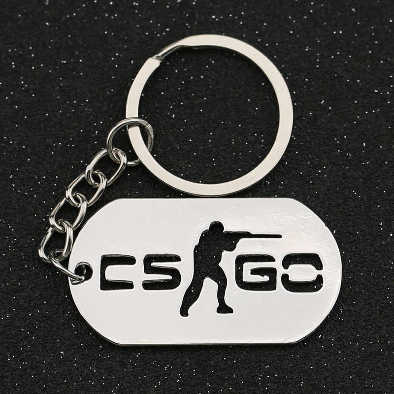 CS GO брелок с логотипом CSGO, собачья бирка, серебряный брелок для ключей, модная игра, ювелирные изделия из нержавеющей стали для мужчин