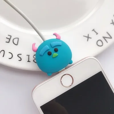 Blue monster Универсальное милое зарядное устройство, держатель для телефона, мультяшный защитный кабель, чехол для iPhone 6S 7 8 plus X Xs MAX XR - Цвет: Blue monster