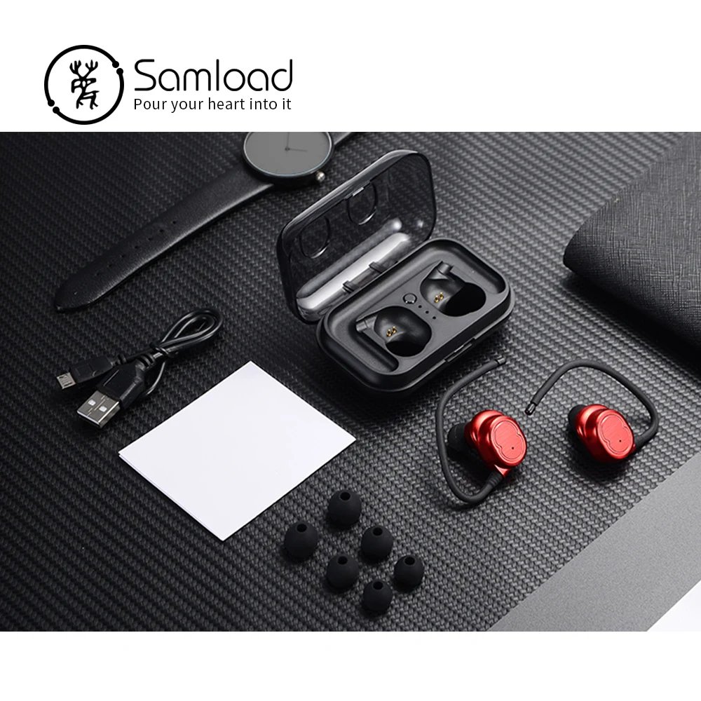 Samload Bluetooth 5,0 беспроводные наушники беспроводные настоящие беспроводные наушники глубокий бас HiFi 3D стерео звук для iPhone 7 Xiaomi sony