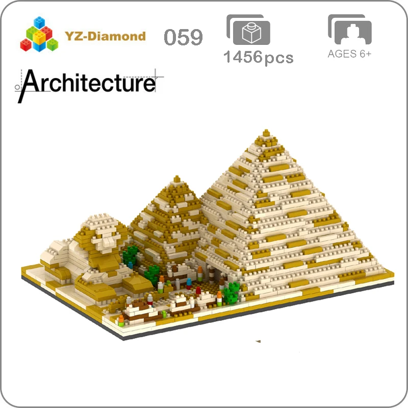 YZ 059 международно известная архитектура пирамиды Египет золотые башня 3D Модель