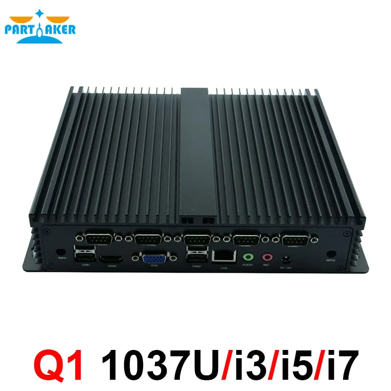 Низкомощный прочный промышленный компьютер Celeron 1037U i5 3317u безвентиляторный мини-ПК с 6* RS232 COM HDMI VGA