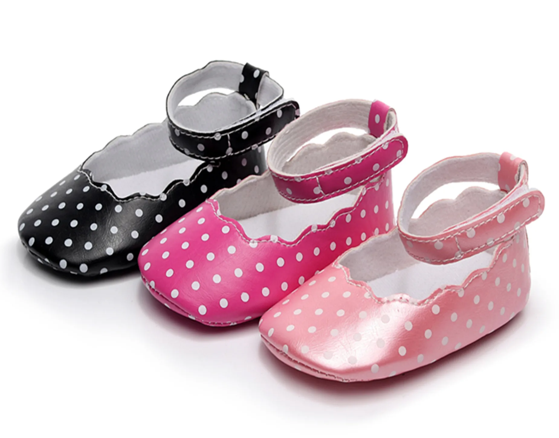 

2020 New Cute Polka Dot Baby Girls Shoes Soft Sole Infant Toddler First Walkers Infant Princess Shoe