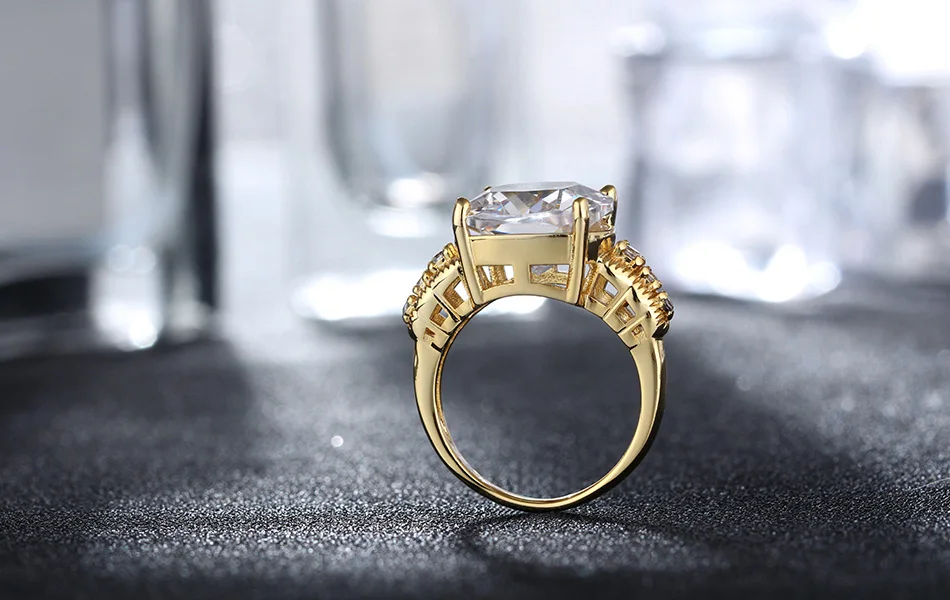 ORSA JEWELS Роскошный большой размер 8 карат огранка кушон кубический цирконий женское кольцо без свинца и никеля серебряное кольцо для женщин OR100