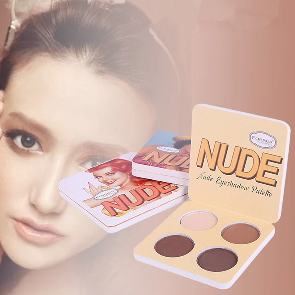 Палитра для макияжа тени век 4 цвета пудра пигмент косметика блеск Make Up Maquiagem