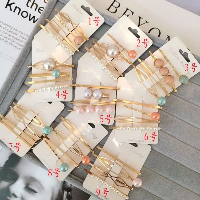 4 шт./компл. корейские модные металлические заколки для волос с искусственными