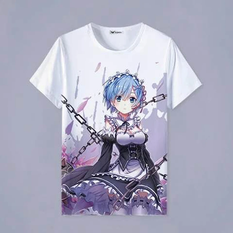 Футболка с надписью Re: Zero Kara Hajimeru Isekai Seikatsu рубашки жизнь в другом мире от нуля