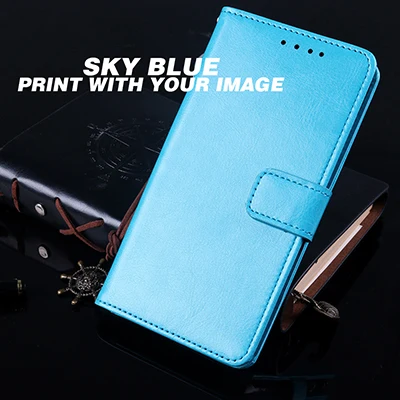 Sky blue Создайте свой собственный индивидуальный чехол для телефона samsung Galaxy A10 A20 A30 40 A50 A70 M10 M20 кошелек кожаный чехол для DIY печати - Color: Sky blue