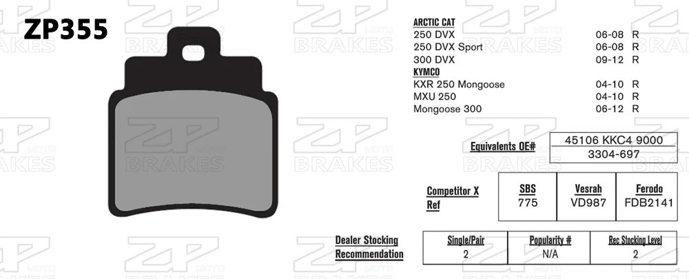 Органический тормозные колодки для спереди KYMCO 250 Гранд Динк 2001-2006 OEM торможения ZPMOTO
