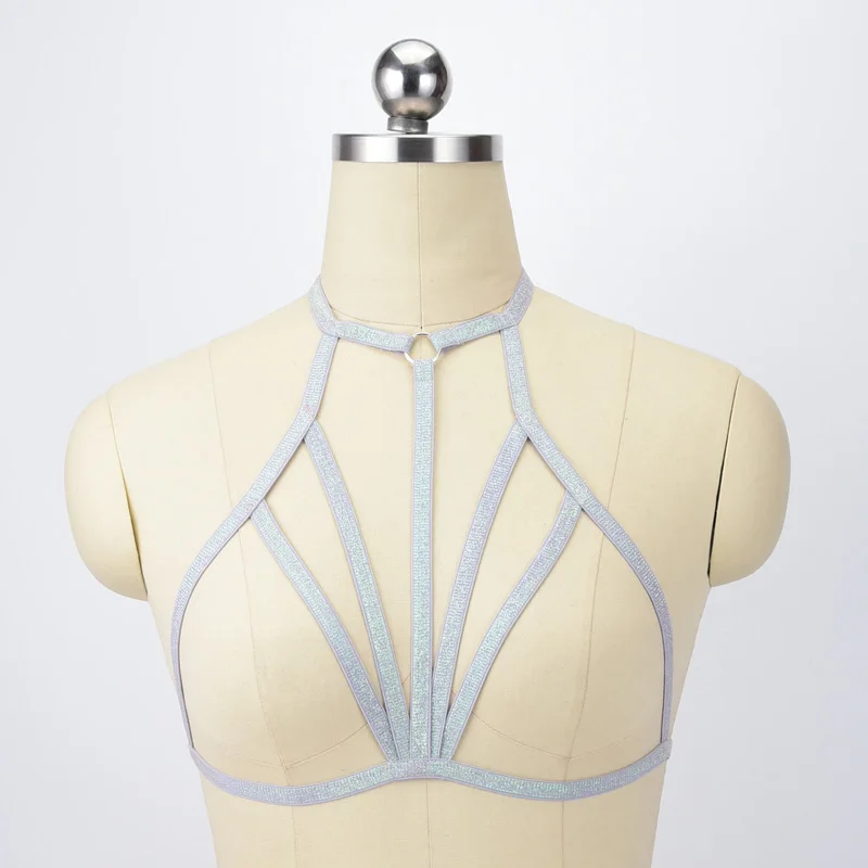 Sexy Cupless Bra Fetish Wear Body Harness Belt Women Crop Top Bondage Gothic Open Chest Cage Style O0550 | Женская одежда