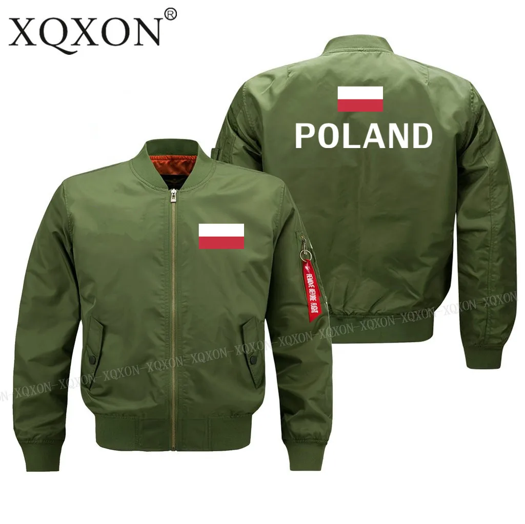 XQXON 2021Poland флаг нового дизайна с застёжкой молнией и рисунком длинным рукавом