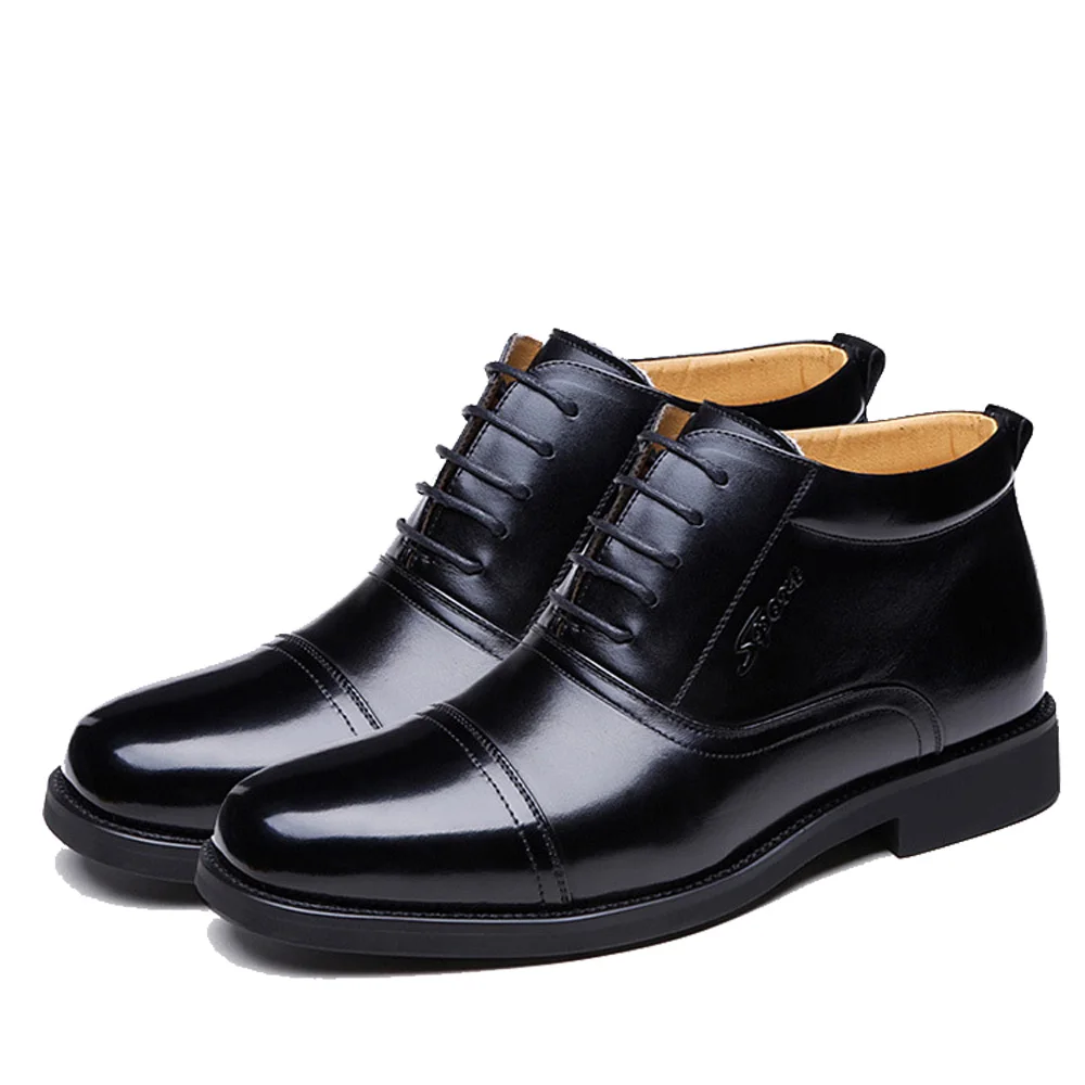 

QFFAZ Newly Man Genuine Leather Snow Boots Winter High Quality Soft Genuine Leather Shoes Wool Inner Boots 38-44 Snow Boots