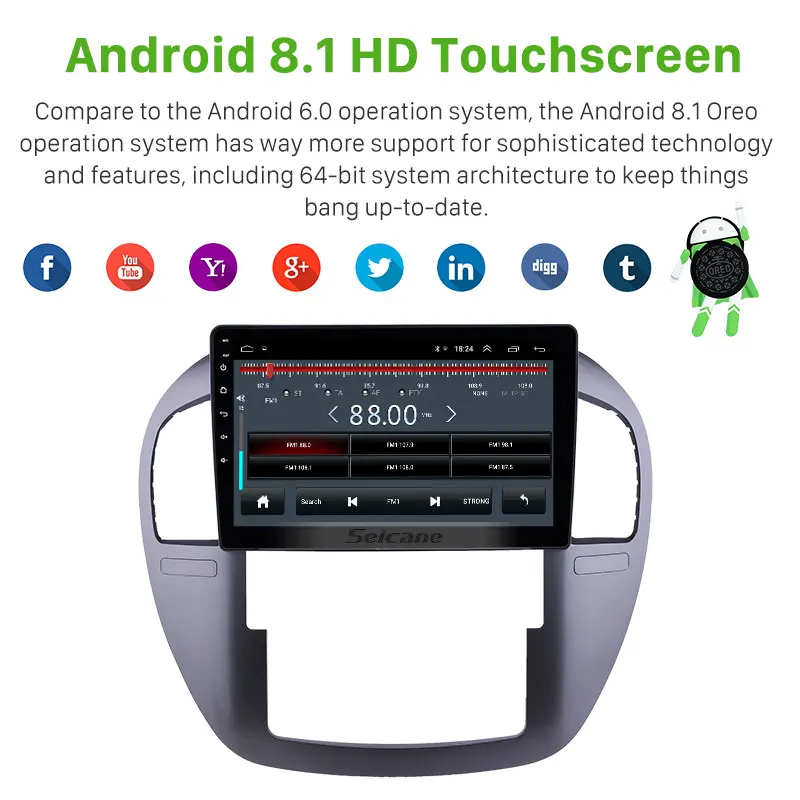 Seicane 10 1 дюймов Android 8 автомобильный радиоприемник с навигацией GPS для 2008-2014 Fxauto