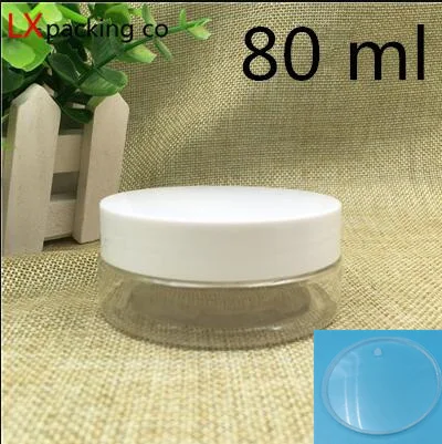 80 ml Inner cover 30 шт 50 80 100 150 200 250 мл прозрачные Пластиковые Упаковочные бутылки с белой крышкой контейнер для специй банка с наклейкой - Цвет: 80 ml Inner cover