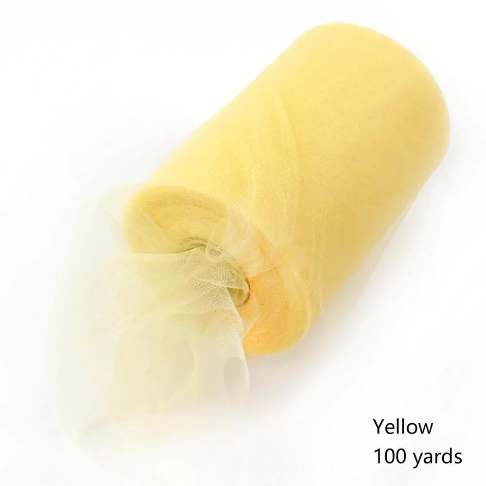 Yellow FENGRISE 100 ярдов тюлевые свадебные декорации, свадебное украшение 15 см тюль рулон для наружной церемонии, дня рождения, рождественской вечеринки - Цвет: Yellow