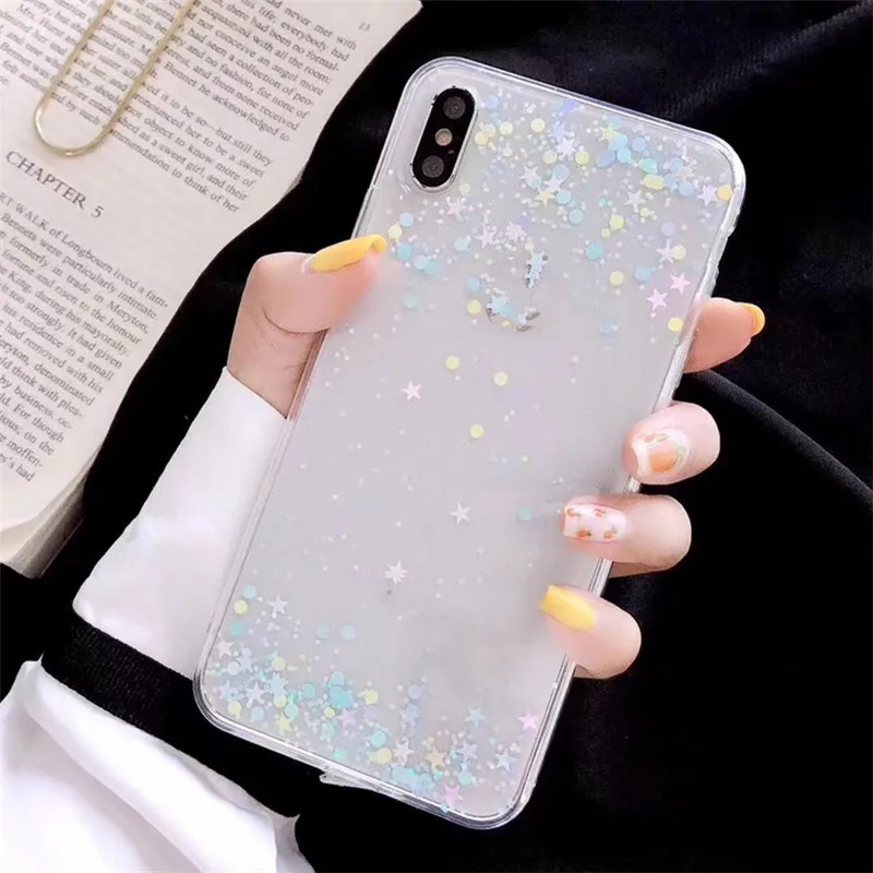 Блестящий цветной силиконовый чехол со звездами для Xiao mi Red mi note 7 Pro Red mi 5 Plus mi 9 mi 8 lite note 6 note 8 Pro чехлы для телефонов