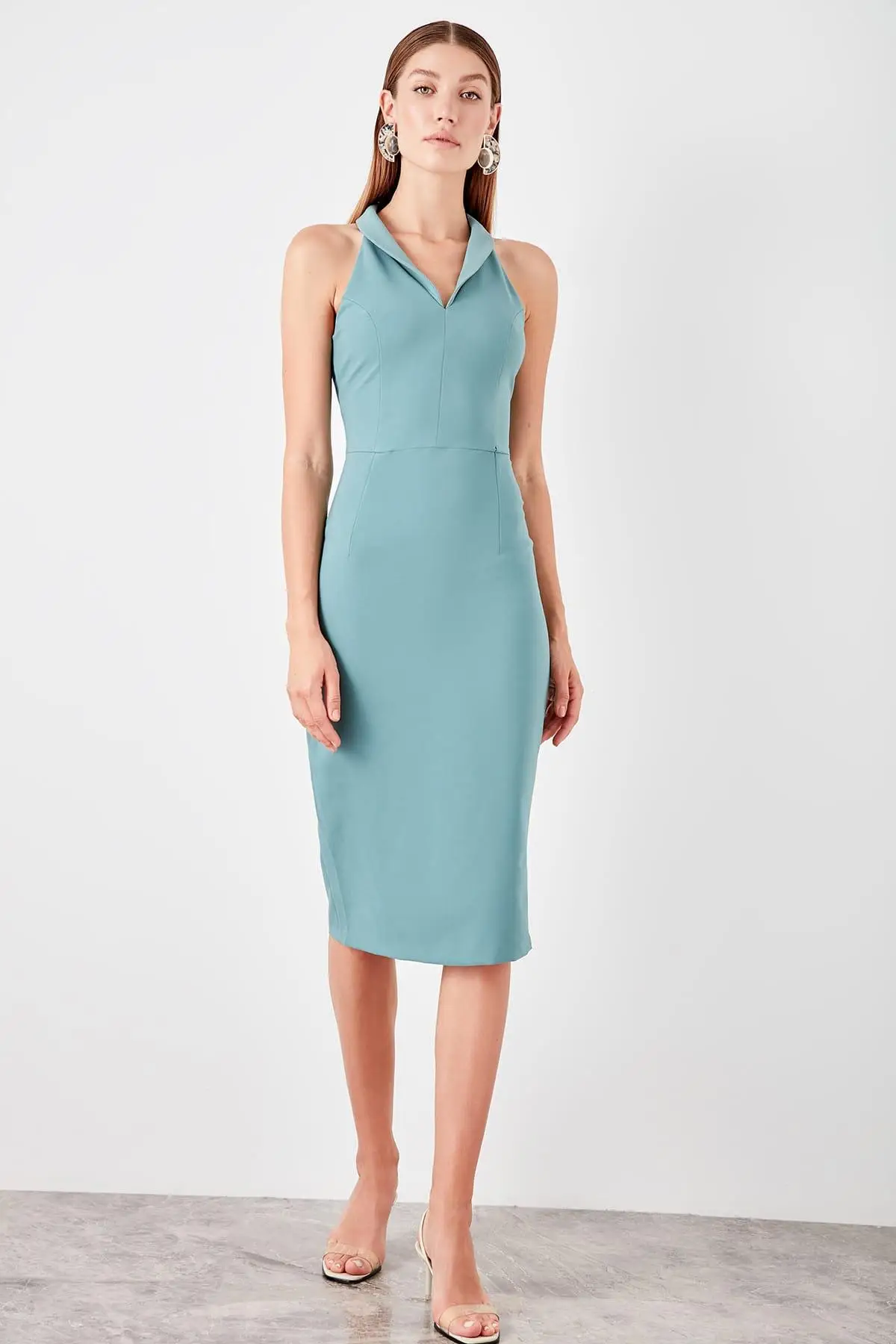Trendyol Мятное платье с вырезами TWOSS19BB0372|Женские платья| |