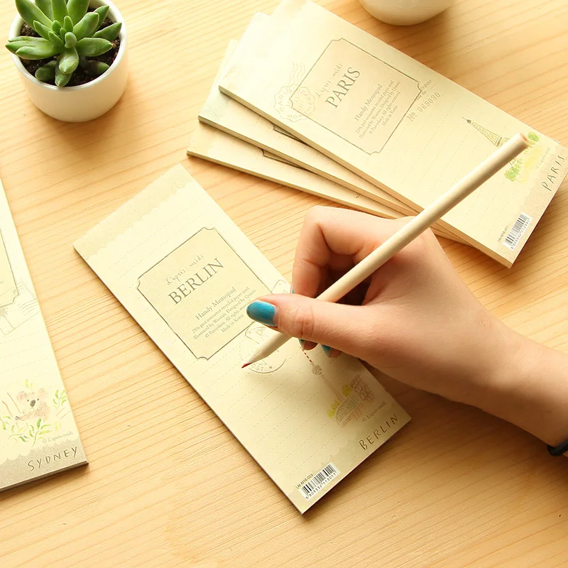 

Stationery hearts . vintage british style slitless notepad portable memo pad