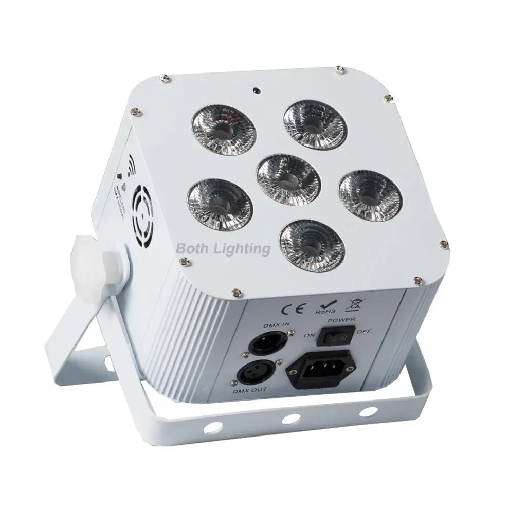 White 6x18 Вт RGBWA+ UV 6в1 беспроводной сценический светильник с аккумулятором Led Par Светильник для свадьбы KTV бар Dj Дискотека Вечерние - Цвет: White