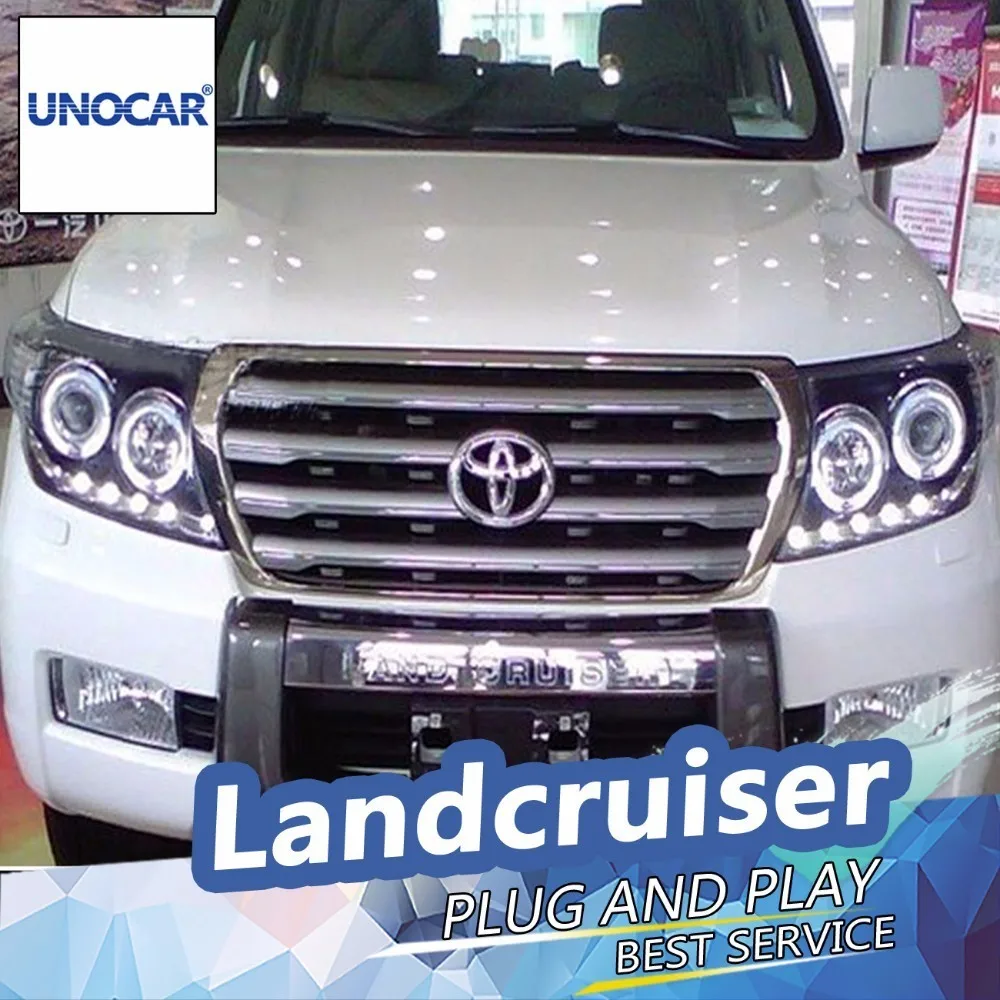 UNOCAR for 2012 Land Cruiser Headlights LED DRL Lens Double Beam H7 HID Xenon Car Accessories | Автомобили и мотоциклы