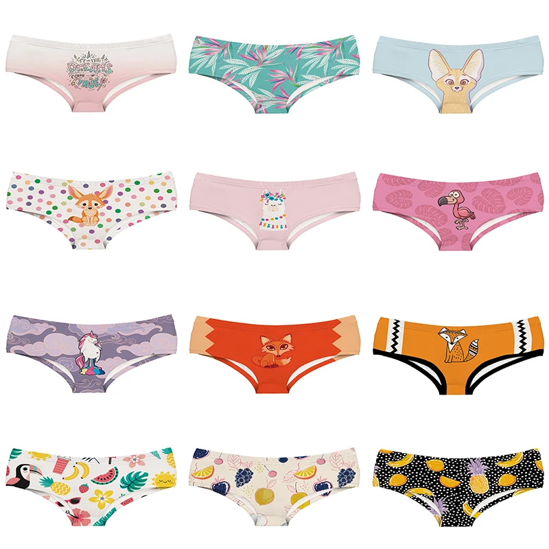 Мультяшное праздничное женское нижнее белье с ламой фламинго Симпатичные