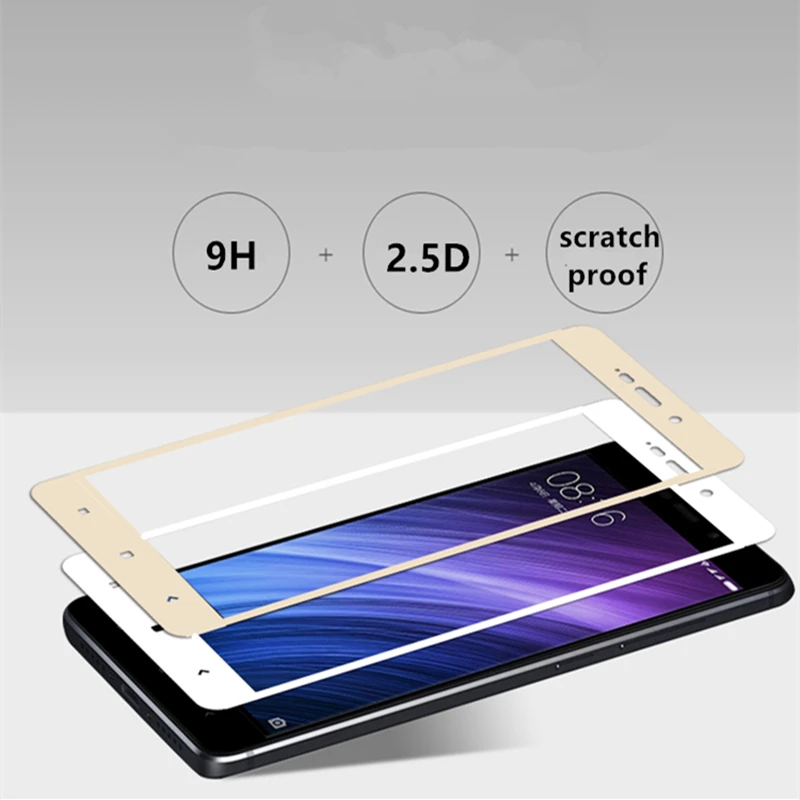 Полное покрытие закаленное стекло для Xiaomi Redmi 4 pro prime redmi4 защитный экран красный mi