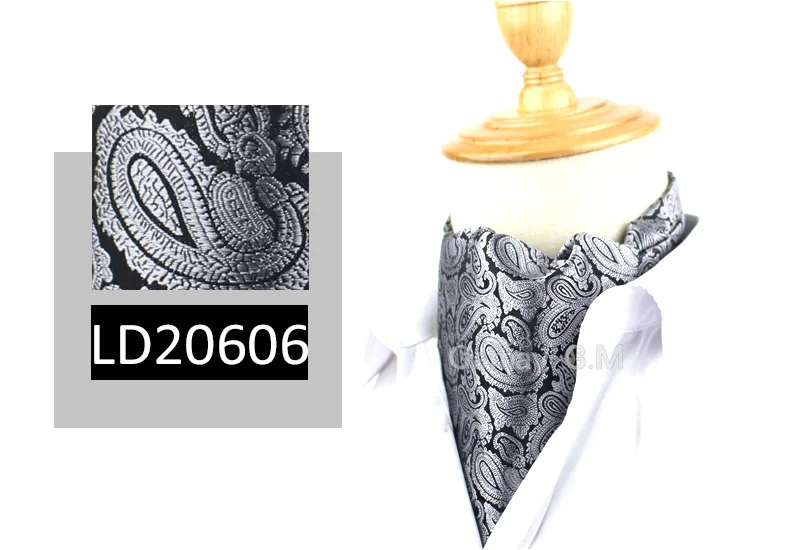 LD20606 Модный галстук Ascot для мужчин из полиэстера с цветочным узором, галстуки, Нежные мужские галстуки для свадьбы Ascot, синие галстуки - Цвет: LD20606