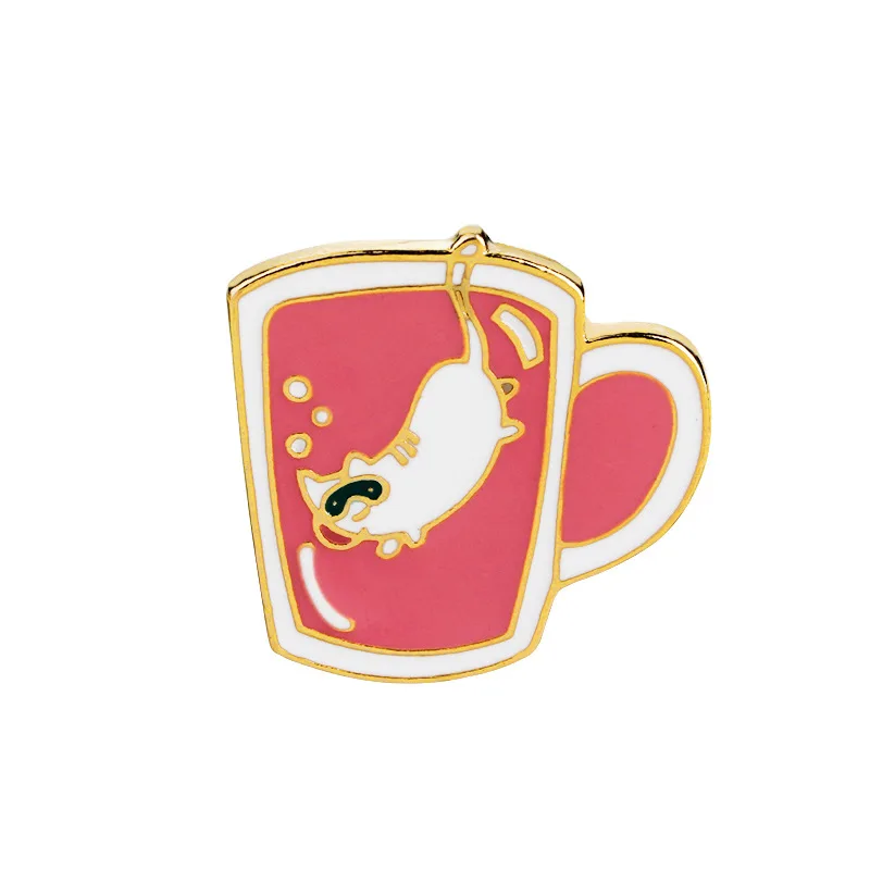 2018 Новое поступление милый мультфильм эмали Pin броши для Для женщин кофе Cuo