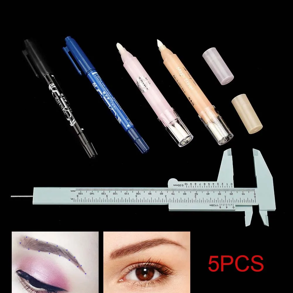 Профессиональный маркер для бровей ручки линейка удаления следов комплект