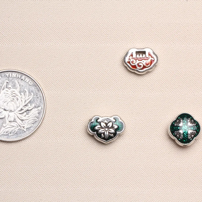 

5pcs/lot Classic Irregular Shape Drop Oil Charm Beads 12mm 13mm Handcraft Tibetan Silver Spacer Beads Accessories DIY Jewelry
