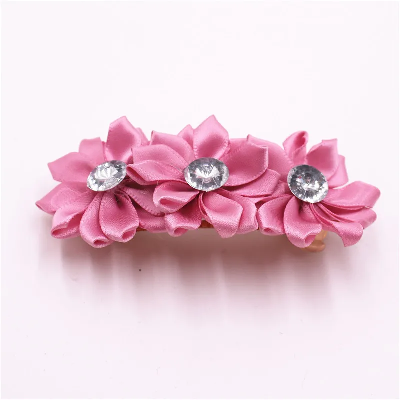 Заколки для волос с красивыми шифоновыми цветами девочек заколки Детские Стразы
