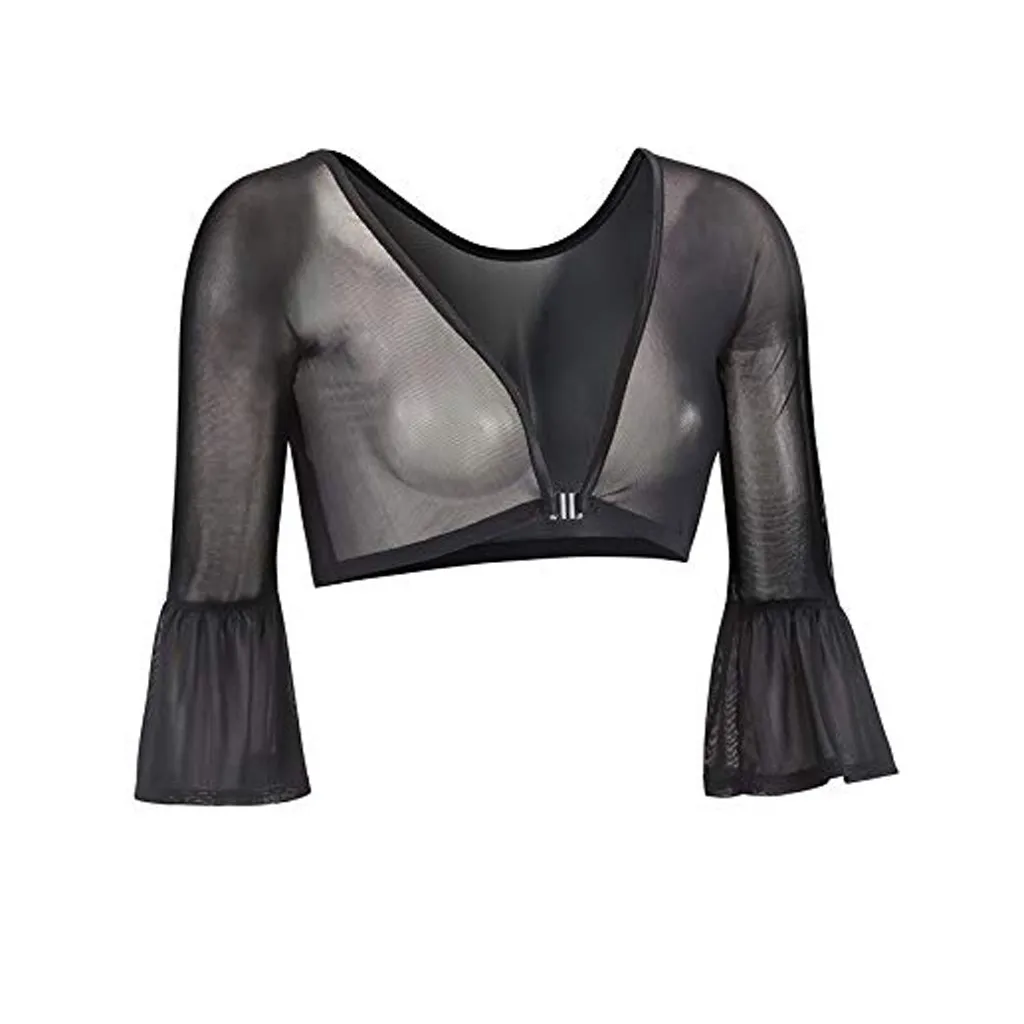 Рубашка женская двусторонняя прозрачная большого размера бесшовная сетчатая 2019|