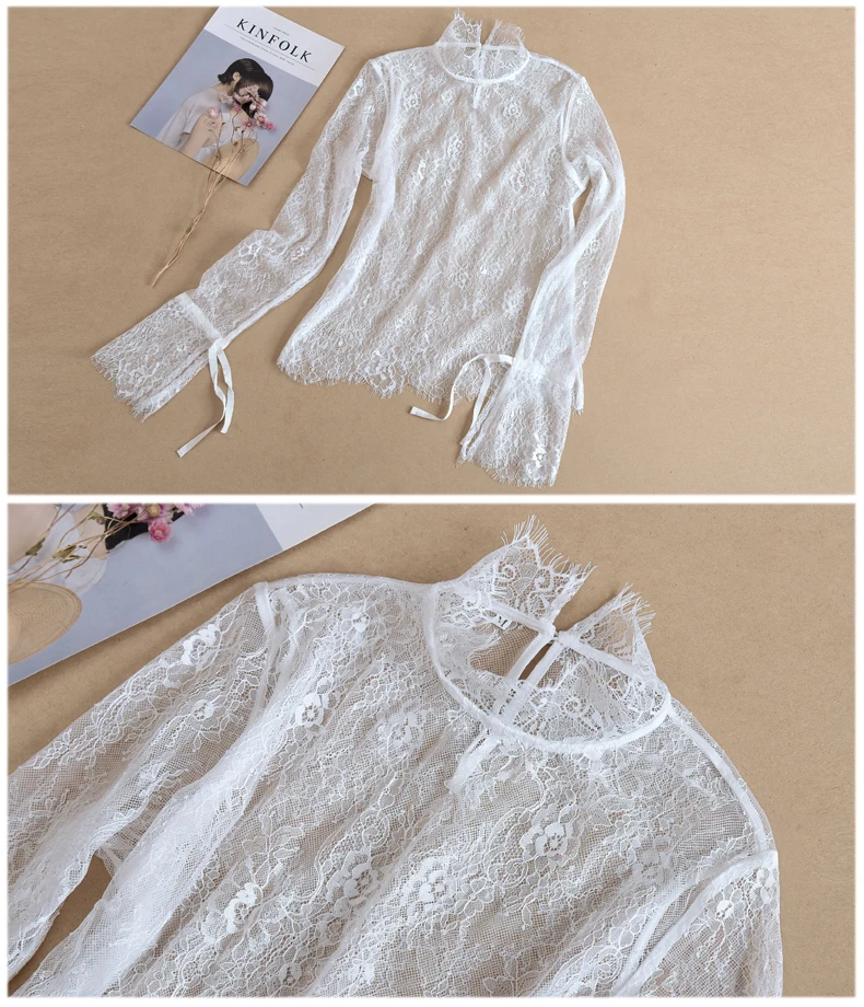 Fashion Shirt fake collar Soft Female Half Detachable Collar lace crochet long blouse false elastic |