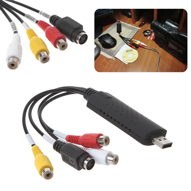 USB 2 0 адаптер для видеозаписи ТВ DVD VHS DVR конвертер ПК CC камеры | Компьютеры и офис