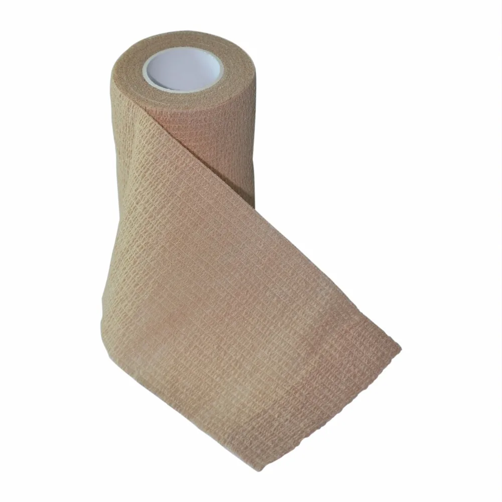 

24 Pcs/Lot Adherent Wrap Tape Self Adhesive Elastic Nonwoven Cohesive Bandage Skin Color 7.5cm x 4.5m