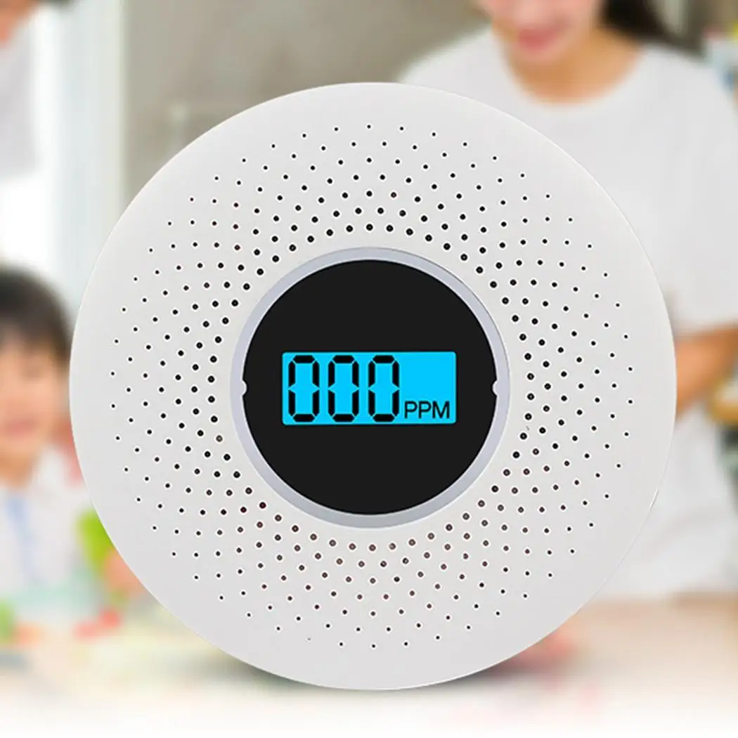 LCD Digital Display Carbon Monoxide Detector 0.1%db/m-9.9%db/m Smoke 10-95% RH 3W White 000-999 PPM Alarm | Безопасность и защита