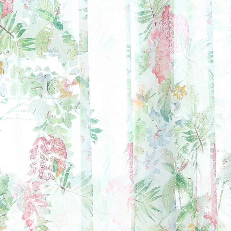 Beat качественные шторы с принтом растений Красные цветы зеленые листья занавески