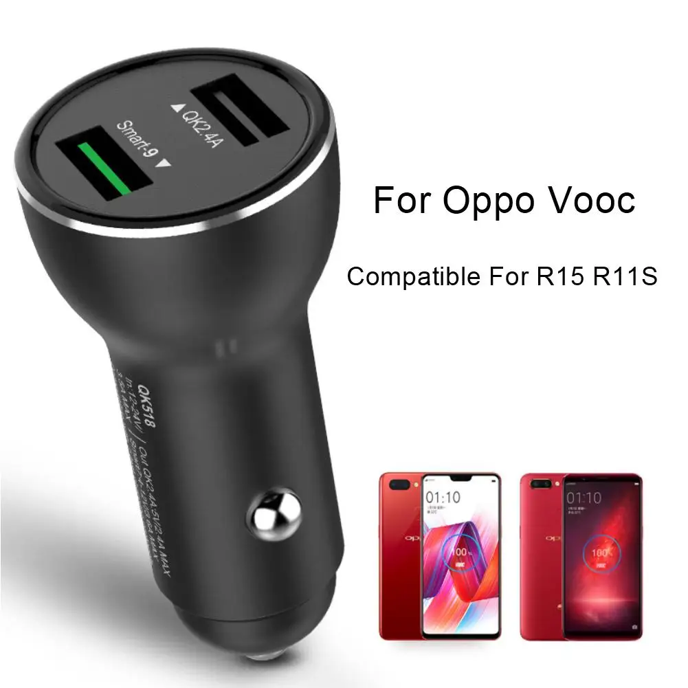 QK518 QC3.0 супер быстрая зарядка светодиодный двойной Переходник USB для зарядки в машине для Oppo Xiaomi
