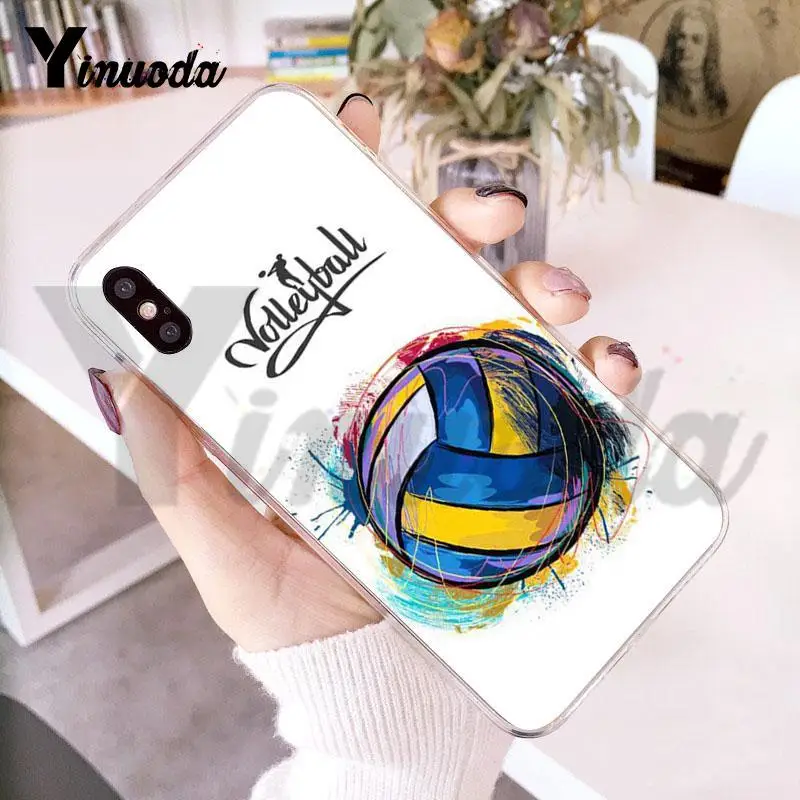 Yinuoda спортивный волейбол прозрачный чехол для телефона iPhone 8 7 6 6S Plus X 10 5 5S SE 5C XS XR