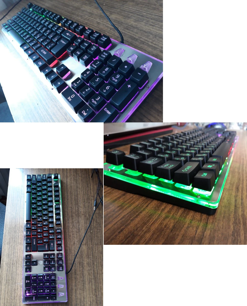 104 клавиш Игровая клавиатура EasySMX JQ901 Игровая клавиатура со светодиодной подсветкой Русский макет клавиатура Механическое ощущение за Компьютерные геймеры
