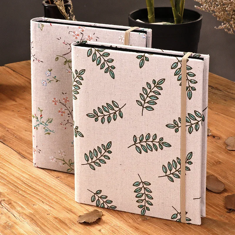 

Creative 200 Pockets Cloth Floral Wedding Photo Album Vintage Carved Handmade DIY Insert Flush Mount Album Scrapbook Photo Album