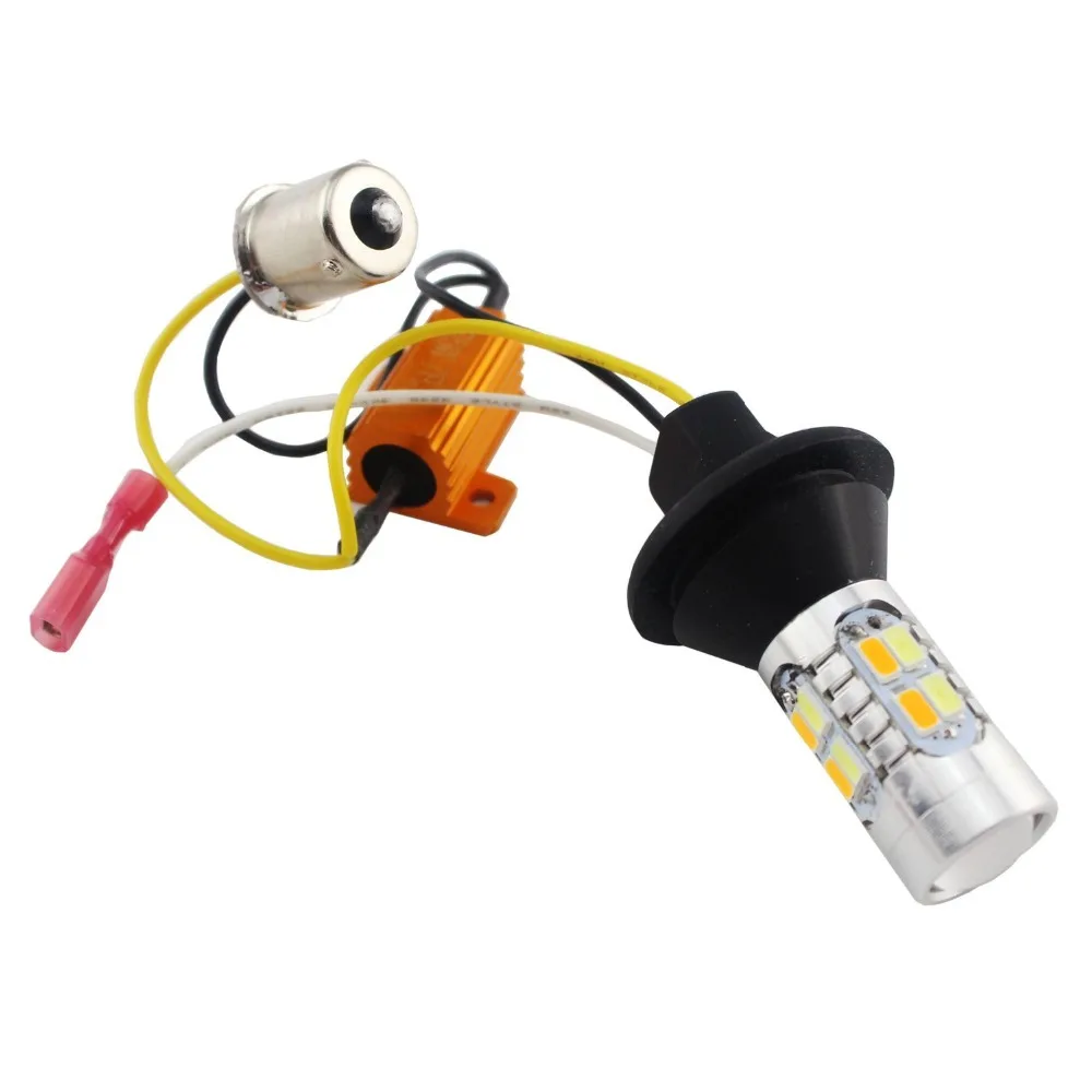 Супер яркий 1 комплект 1156 P21W BA15S 5730 20 SMD белый/янтарный горки светодиодный лампы