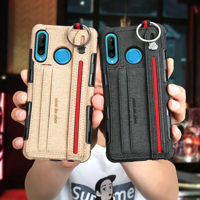 Для huawei P20Pro чехол huawei P20 Lite чехол роскошное металлическое кольцо слот для карт ткань силиконовый чехол для huawei P20 Pro Чехол P 20 P20Lite