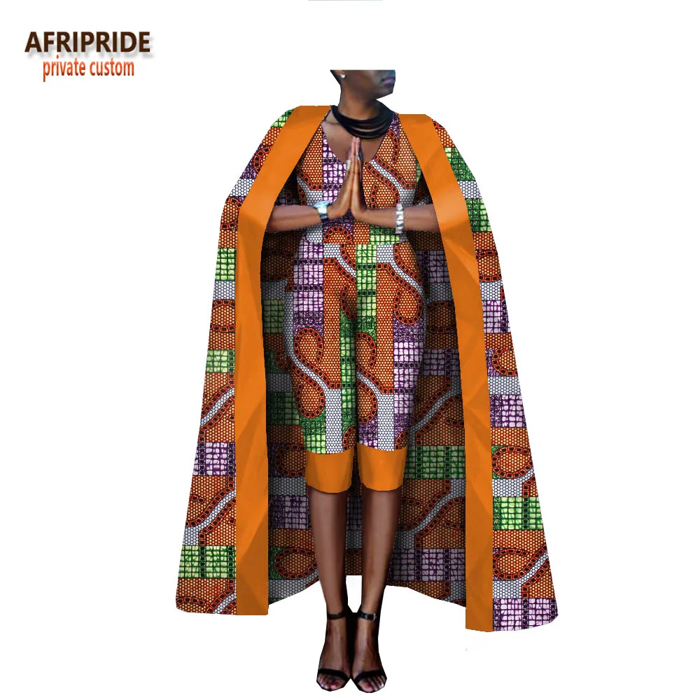 Африка одежда Летний хайстрит женский костюм AFRIPRIDE без рукавов до колена