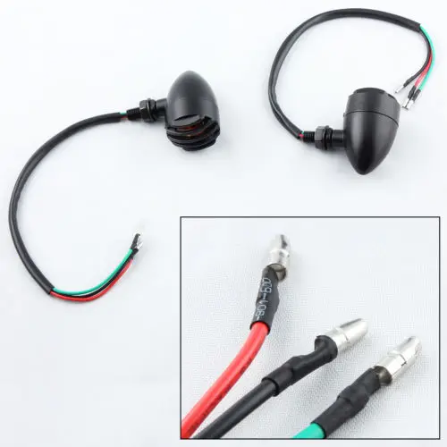 2Pcs Retro Motorcycle Turn Signals Indicator Mini Bullet Blinkers Lights For Harley Chopper Bobber Honda etc |